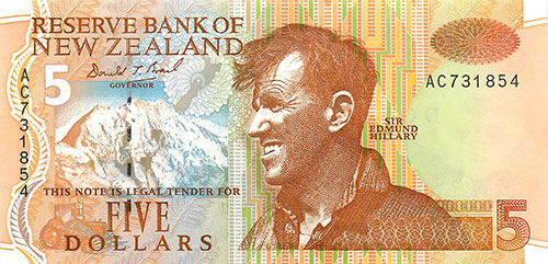 Neuseeland 5 Dollar 1992, VS