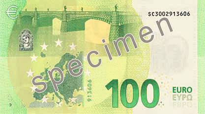 100-Euro-Note Rückseite