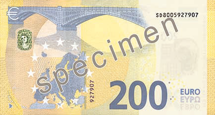 200-Euro-Note Rückseite